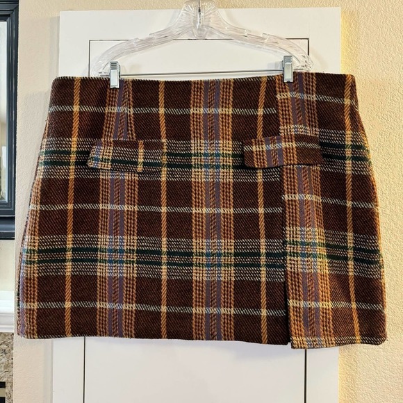 Cider Tweed Tartan Split Mini Skirt CROP Blazer Jacket Set 3XL Clueless Preppy - Picture 9 of 11